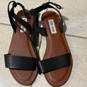 Steve Madden Black and Brown Sandals